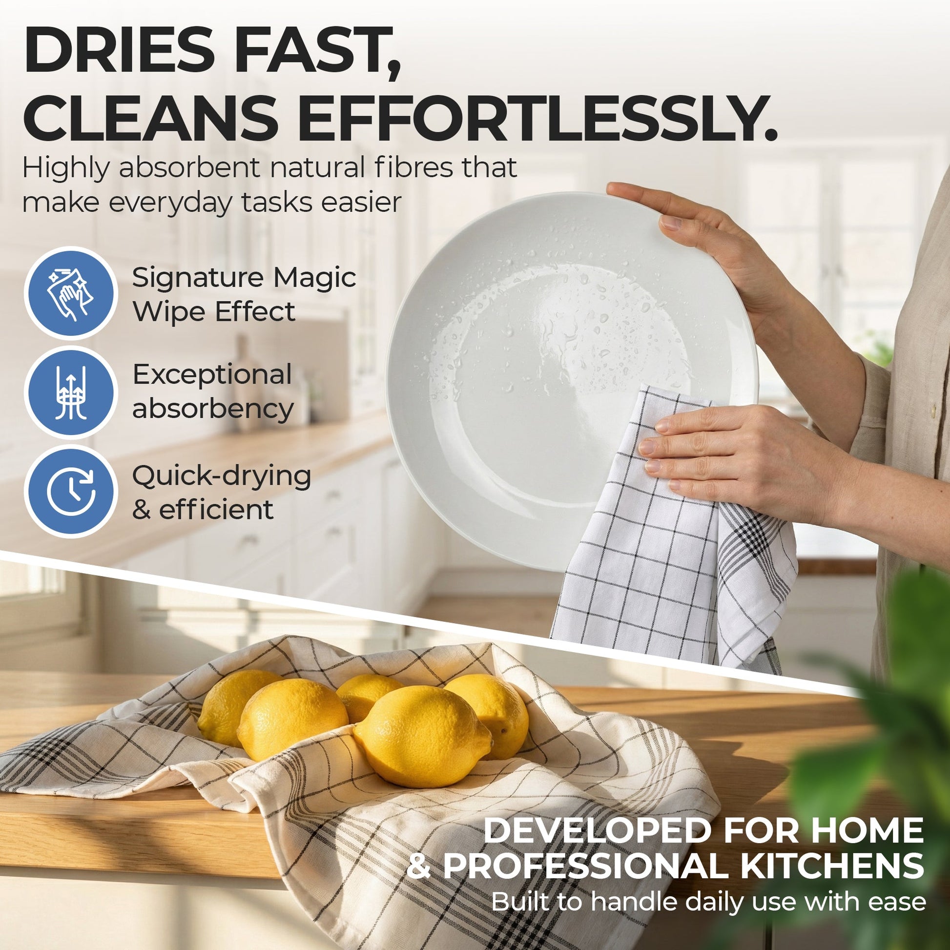 Magicwipe® Premium Cotton Tea Towels (50 × 70 cm) - Magicwipe