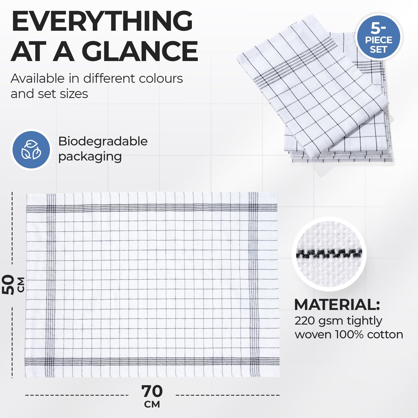 Magicwipe® Premium Cotton Tea Towels (50 × 70 cm) - Magicwipe